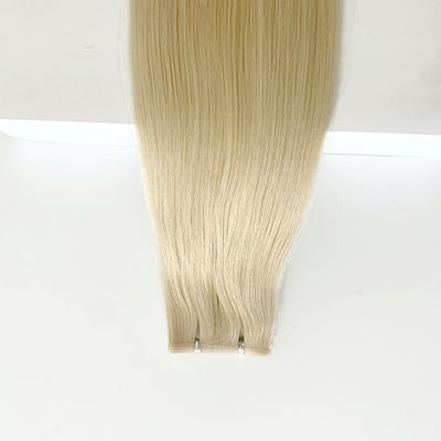 12A Gerade Flachwebe Remy Haarverlängerungen nahtlose Nagelhaut ausgerichtet PU Hautwebe Ideal