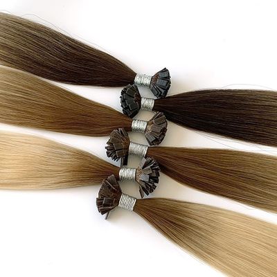18 Zoll doppelt gezogen Balayage Keratin vorgebunden U Spitze Flachspitze Knochen gerade menschliches Haar