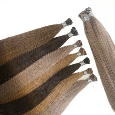 18 Zoll Mikrorangen Remy Kutikel ausgerichtet menschliches Haar vorgebunden U I Flat Nano Tip Extensions