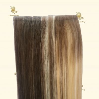Straight Style Multicolor Tape Ins Doppel gezogenes unsichtbares PU-Tape Haarverlängerungen
