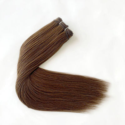 Färbungsfähige russische menschliche Haarmaschine Weft Extensions 100% Jungfräuliche Nagelhaut Ausgerichtetes Haar
