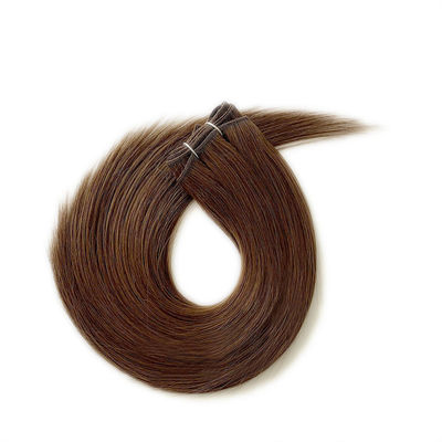Färbungsfähige russische menschliche Haarmaschine Weft Extensions 100% Jungfräuliche Nagelhaut Ausgerichtetes Haar