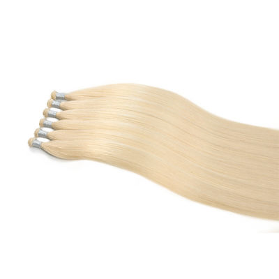 24-Zoll-Genius-Flocken, doppelt gezogen, dünn, unsichtbar, handgebunden, Jungfrau Remy Haarverlängerungen.