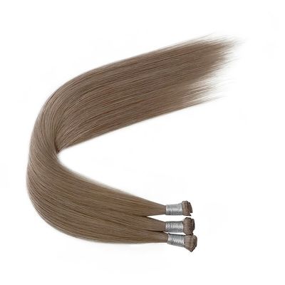 24 Zoll brasilianische Remy Kutikel ausgerichtet gerade Haare Handgebunden Weft Extensions Dünn weich