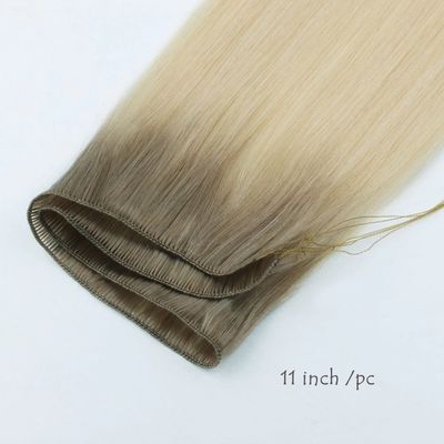 24 Zoll brasilianische Remy Kutikel ausgerichtet gerade Haare Handgebunden Weft Extensions Dünn weich