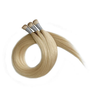 Handgebundenes Geflecht 12A Doppelt gezogenes menschliches Haar Handgebundenes Geflecht Verlängerung Dicke End Russisch