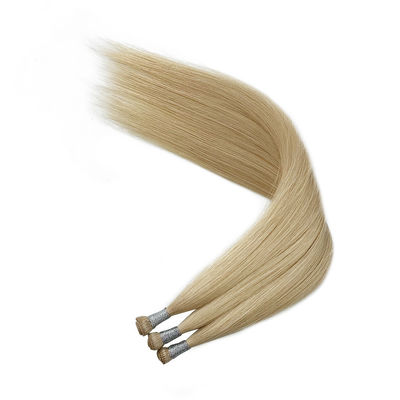 Handgebundenes Geflecht 12A Doppelt gezogenes menschliches Haar Handgebundenes Geflecht Verlängerung Dicke End Russisch