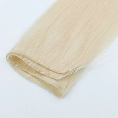 Genius Weft Upgrade Handgebundene Weft Weft Weich und dünn Dunkelfarbe Haarverlängerung Keine Vergießung