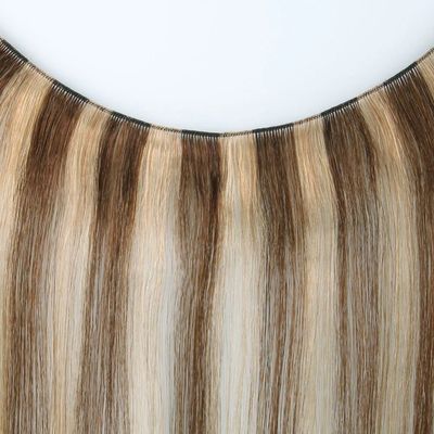 Genius Weft Upgrade Handgebundene Weft Weft Weich und dünn Dunkelfarbe Haarverlängerung Keine Vergießung