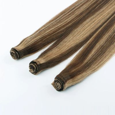 0.300kg Paketgewicht Handgebunden Russische Jungfrau Remy Haarwebe Erweiterungen Verwicklungsfrei