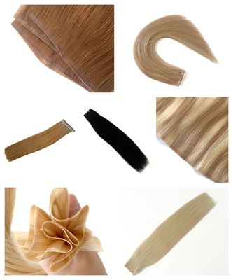 Human Hair Straight Style PU Skin Weft Handgebunden Mini Flat Weft für Salon Remy Haare