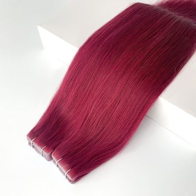 Europäisches doppelt gezogenes russisches menschliches Haar Band Haarverlängerung Dicke End unsichtbar 7,5 * 70 cm