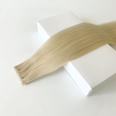12A Gerade Flachwebe Remy Haarverlängerungen nahtlose Nagelhaut ausgerichtet PU Hautwebe Ideal