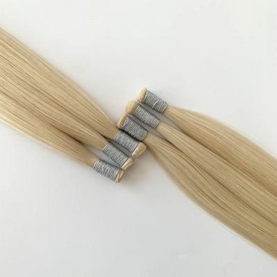 Doppel gezeichnet Blondine Genius Weft menschliche Haarverlängerungen Keine Verwirrung 30-Tage Rückerstattung