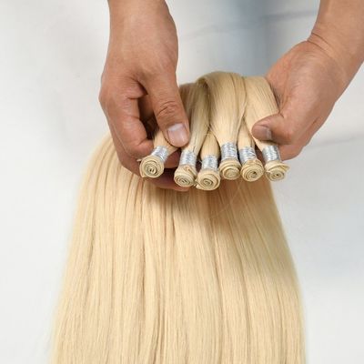 Doppel gezeichnet Blondine Genius Weft menschliche Haarverlängerungen Keine Verwirrung 30-Tage Rückerstattung