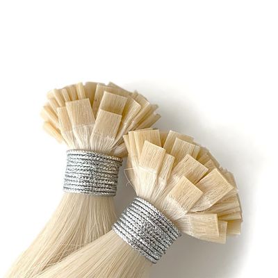 100% russisches menschliches Haar doppelt gezogen, vorgebunden, flache Spitze Haarverlängerungen Muti-Farbe