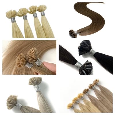 Remy-Haar Menschliches Haar Doppelt gezogen Jungfrau Roh vorgebunden Keratin Nagel U Spitze Haarverlängerung
