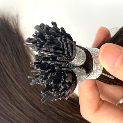 Doppelt gezogene Remy-Haarverlängerungen in U/I/Y-Spitze mit Flachspitze Keratin