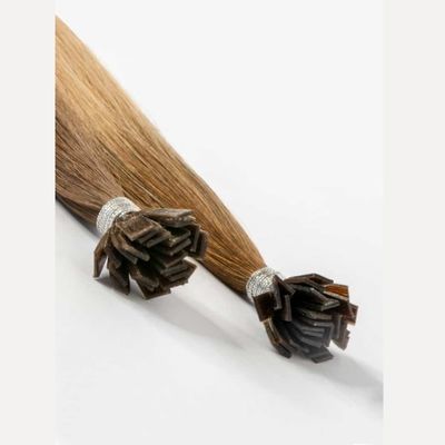 Doppelt gezogene Kutikel ausgerichtet Flachspitze Haarverlängerungen mit italienischer Keratinbehandlung