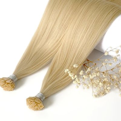 Doppelt gezogene Kutikel ausgerichtet Flachspitze Haarverlängerungen mit italienischer Keratinbehandlung