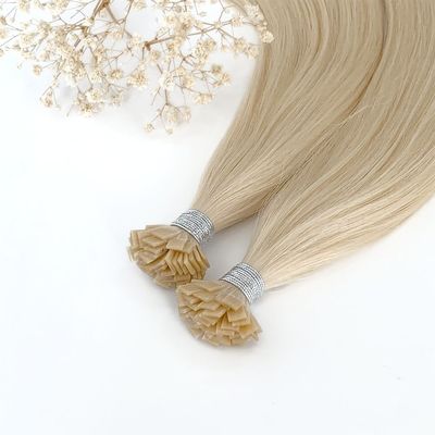 Doppelt gezogene Kutikel ausgerichtet Flachspitze Haarverlängerungen mit italienischer Keratinbehandlung