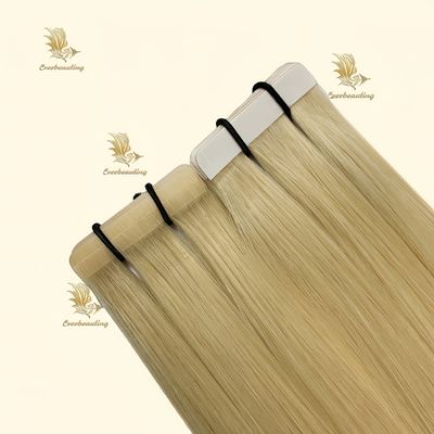 Remy-Haar-Qualität 100% jungfräuliches menschliches Haar Seidige, gerade, doppelt gezogene Klebeband in Erweiterungen