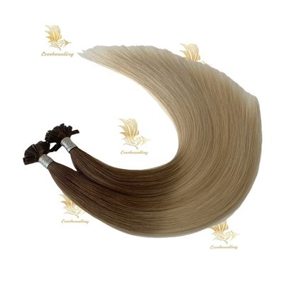 Flachspitze Keratin-Haarverlängerungen doppelt gezogen vorgebunden Blondfarbe Kutikel ausgerichtet