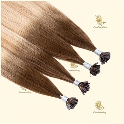 Flachspitze Keratin-Haarverlängerungen doppelt gezogen vorgebunden Blondfarbe Kutikel ausgerichtet