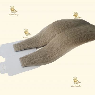 Echtes Remy-Menschhaar Wiederverwendbares Band in Haarverlängerungen Asche Platin Blond Stick Typ
