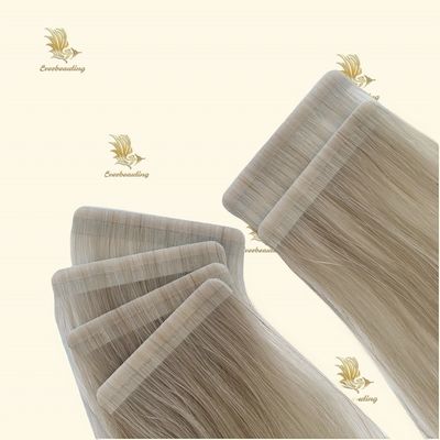 Echtes menschliches Haar, doppelt gezogenes Band in Haarverlängerungen, Asche, Blondine, russisches Nahtlosband.