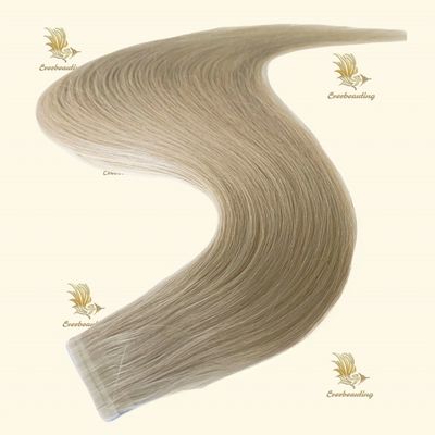 Europäisches Haar 20 Zoll Asche Blonde Farbe Kutikel ausgerichtet Band Haarverlängerungen für weiße Frau