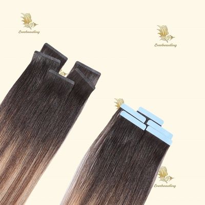 Beliebte Balayage-Farben Doppelt gezogenes echtes menschliches Haarband Erweiterungen des geraden Stils