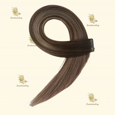 Unsichtbares Band doppelt gezogene Nagelhaut ausgerichtet Balayage Farbe Remy Jungfrau Haarverlängerungen