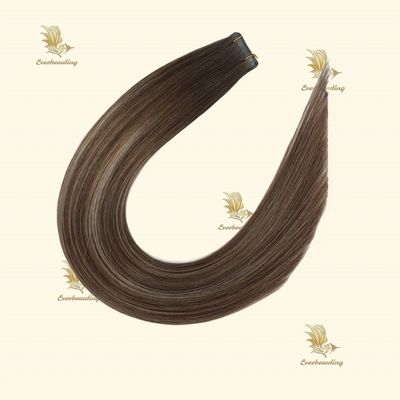 Natürliche Nagelhaut Balayage Farbe Unsichtbares Band Haare Erweiterung 7,5 * 70 cm Bruttogewicht