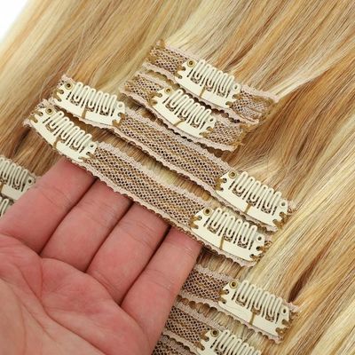 Überlegene Haare 20 Zoll Helle Farbe Remy menschliche Haare Clip Ins Erweiterungen Verkäufer Farbstoff