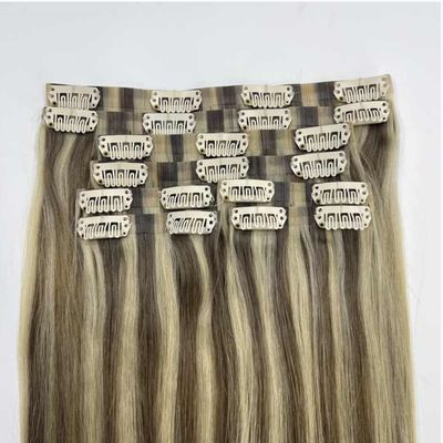Qingdao angepasste Anforderung 100% Remy chinesische menschliche Haare nahtlose PU Clip in Haare
