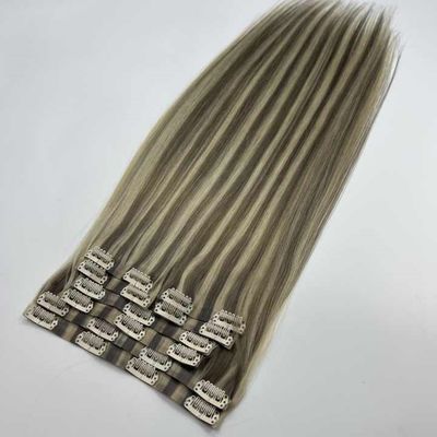 Qingdao angepasste Anforderung 100% Remy chinesische menschliche Haare nahtlose PU Clip in Haare