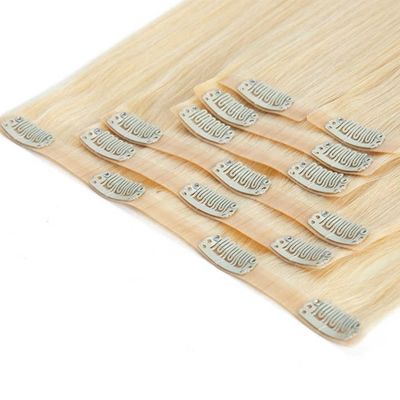 Nahtloser indischer Clip für Haarverlängerungen 100% russischer menschlicher Remy Clip für Haarverlängerungen