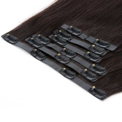 Menschliches Haar Echtes europäisches Clip in Hair Extensions Doppel gezeichnetes Remy Haar Farbiges
