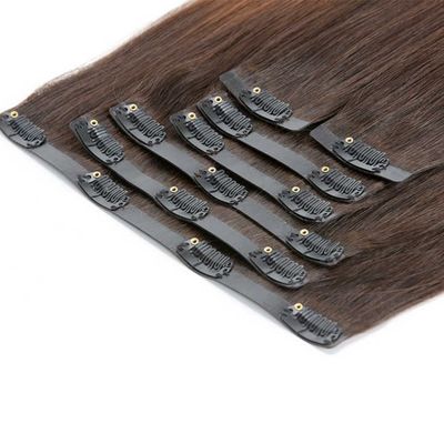 Menschliches Haar Echtes europäisches Clip in Hair Extensions Doppel gezeichnetes Remy Haar Farbiges
