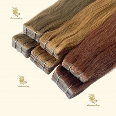 Straight Style Multicolor Tape Ins Doppel gezogenes unsichtbares PU-Tape Haarverlängerungen