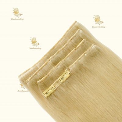 Remy Human Hair Clip Ins Doppelt gezogener Clip auf Haarverlängerungen vorgebundene Style Clips