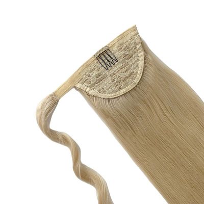 US-amerikanisches menschliches Haar Pferdeschwanz Langes geradees Haarstück mit Wrap Around Design