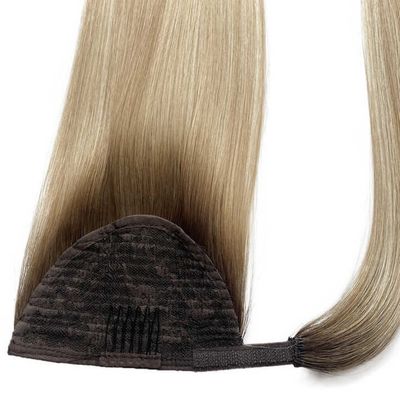 US-amerikanisches menschliches Haar Pferdeschwanz Langes geradees Haarstück mit Wrap Around Design