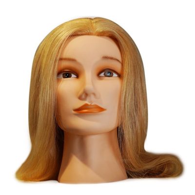 100% menschlicher Haarsalon Praxis Friseur Training Kopf Puppenpuppe Kopf 16 Zoll