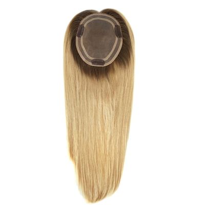 16 Zoll russisch-europäisches Haar Blond Highlight Frauen Mono Topper mit Anzahlung