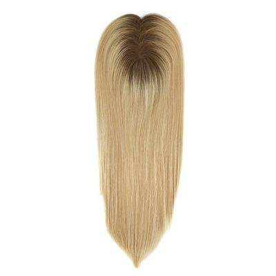 16 Zoll russisch-europäisches Haar Blond Highlight Frauen Mono Topper mit Anzahlung
