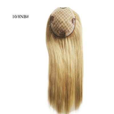 Perfekt für Frauen Mono Spitze Basis Frisur 13 * 17 Cm Highlight Braun menschliches Haar Toppers