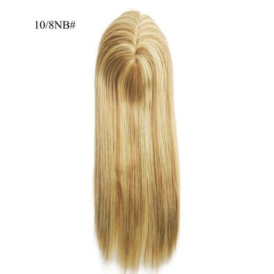 Perfekt für Frauen Mono Spitze Basis Frisur 13 * 17 Cm Highlight Braun menschliches Haar Toppers