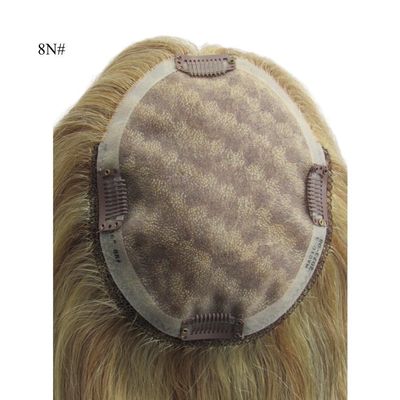 16 Zoll Mono Topper Handgebundenes Monofilament menschliches Haar Stück mit niedrigen Versandkosten